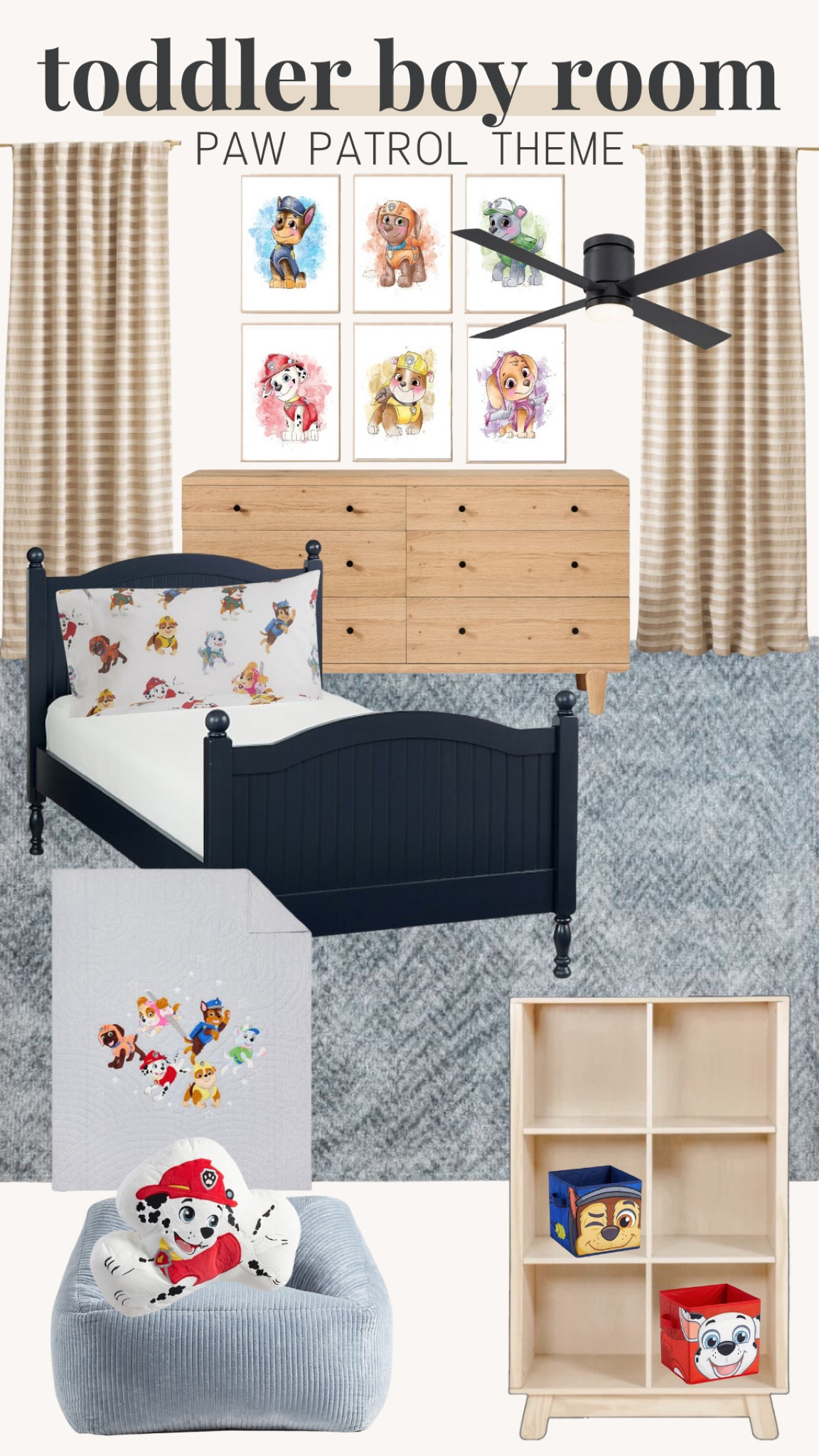 Toddler boy room paw patrol themed! 


Toddler boys, bedroom decor, furniture, dresser, rug, paw patrol, blanket, curtains 

#LTKStyleTip #LTKHome #LTKKids
