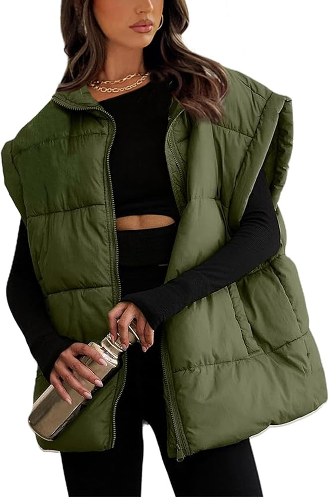 AMEBELLE Women's Oversized Puffer Vest Winter Quilted Lightweight Stand Collar Warm Padded Gilet ... | Amazon (US)