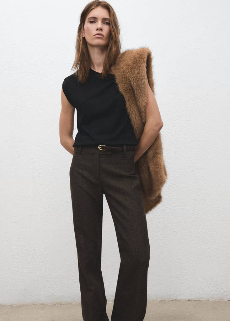 Thin suede leather belt chocolate - Women - S - MANGO | Mango (US/MX/AU)