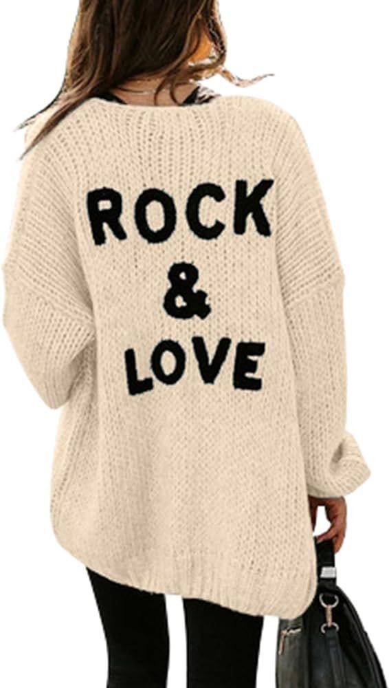 PRETTYGARDEN Women's Long Sleeve Open Front Knit Cardigans Sweaters Soft Loose Draped Coat Outerw... | Amazon (US)