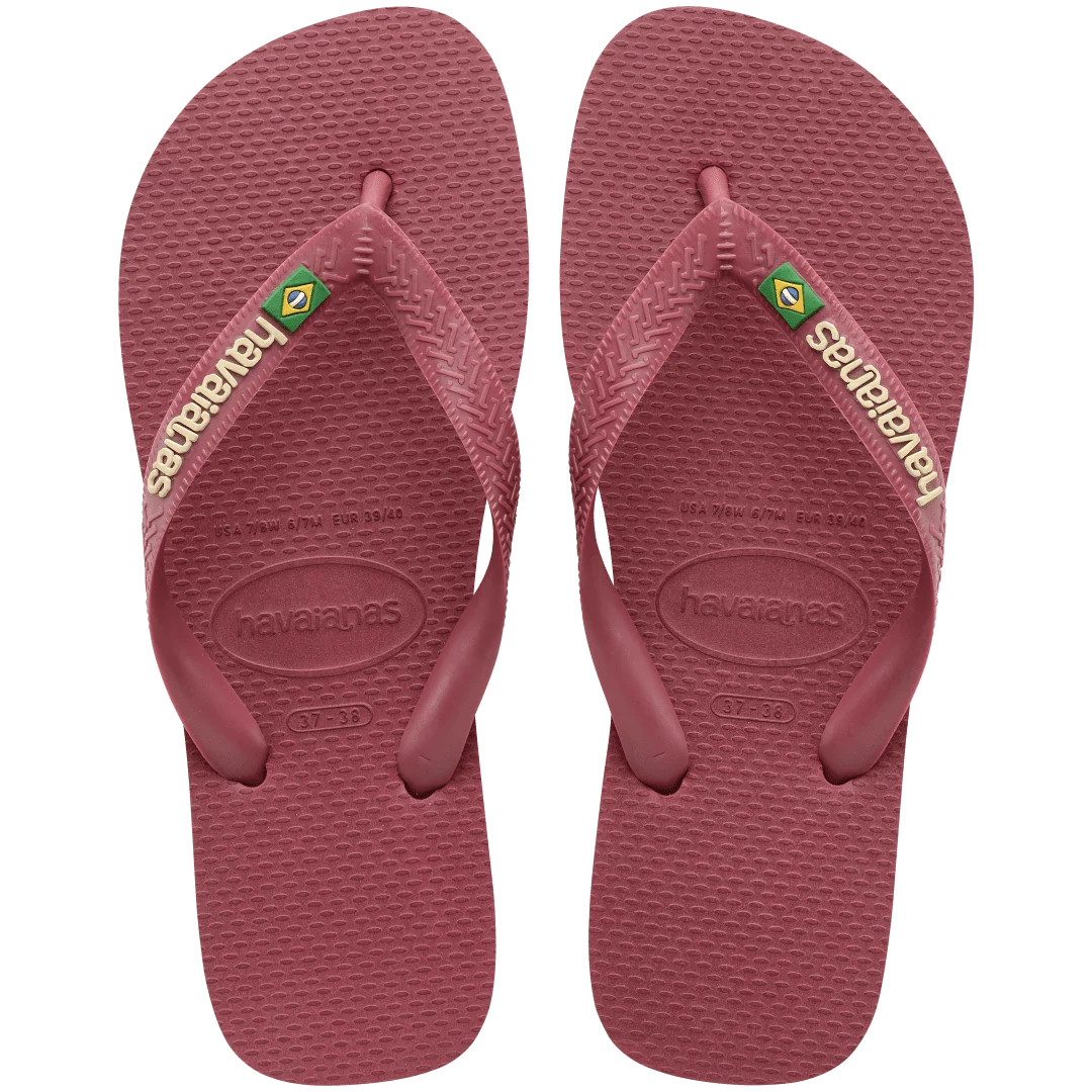 Women's Brazil Logo Flip Flops Amaranth | Havaianas | Havaianas