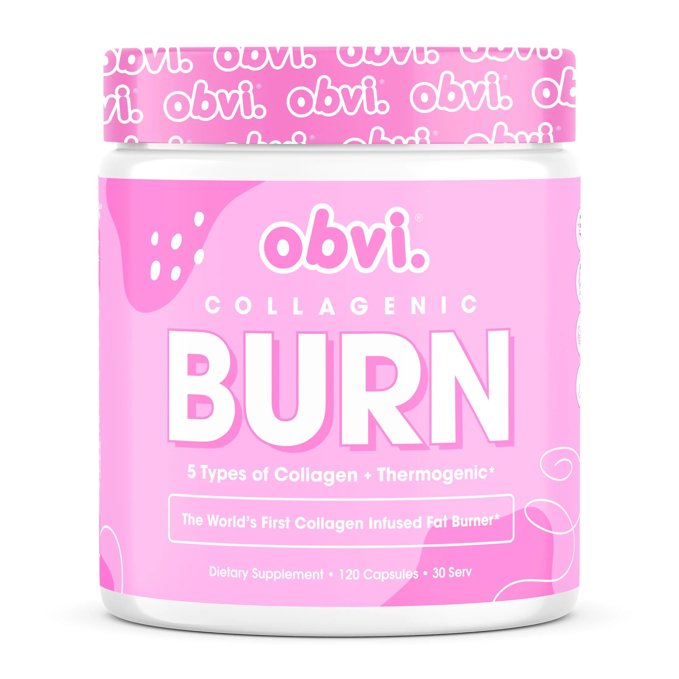 Obvi Collagenic Burn for Weight Loss, Collagen Peptides Infused Thermogenic Fat Burner, 120 Capsu... | Walmart (US)