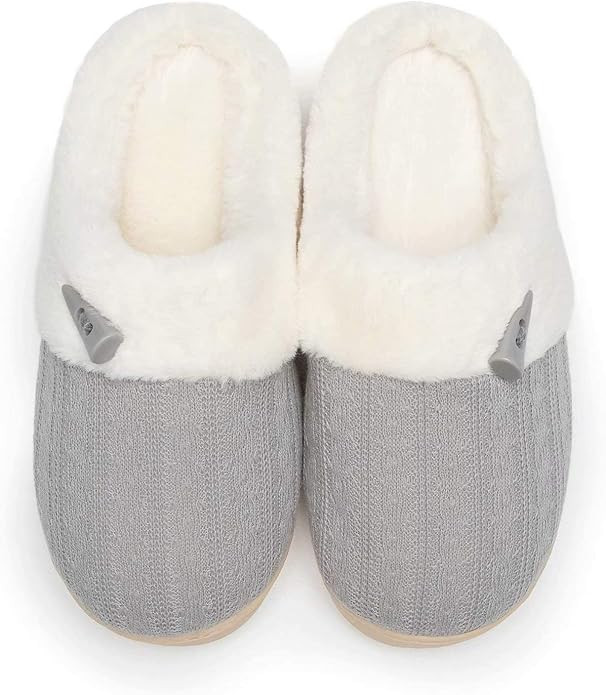 NineCiFun Women's Slip on Fuzzy Slippers Memory Foam House Slippers Outdoor Indoor Warm Plush Bed... | Amazon (US)