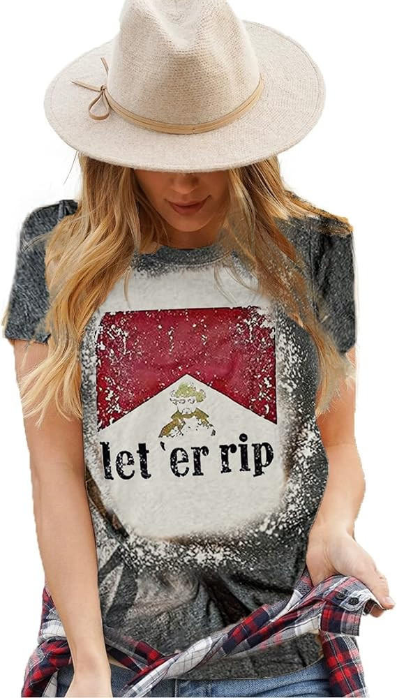 GEMLON Womens Summer Graphic Tees Shirts 2023 Trendy Tshirts Loose Fit Short Sleeve T-Shirts Tops... | Amazon (US)