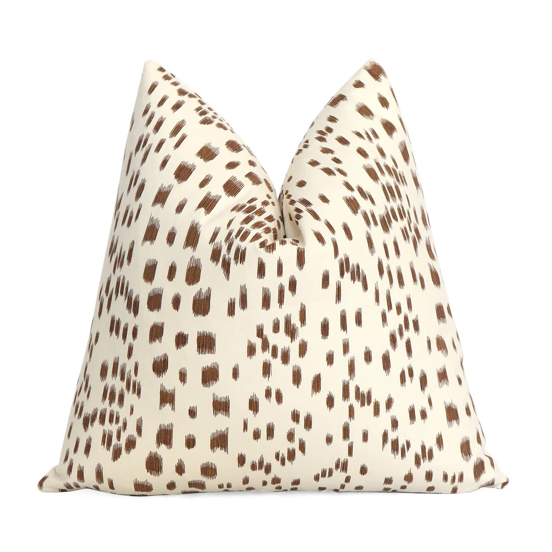 Brunschwig Fils Les Touches Tan and Cream Pillow Cover, 18x18, 20x20, 22x22, Eurosham or Lumbar, ... | Etsy (US)