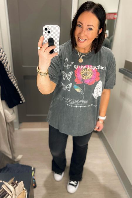 New graphic tees at Target!  Wearing an xl in mine. This one came home with me. Love the graphics on this one so much!  Also love that it’s long enough for leggings. Size 14 jeans. Linked similar ones too  

#LTKmidsize #LTKSeasonal #LTKfindsunder50