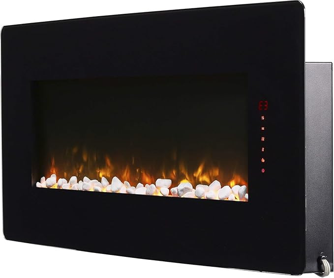 Dimplex Winslow Wall Mounted Electric Fireplace, 42" Inch, Black, 1400W - Modern Wall Electric Fi... | Amazon (US)