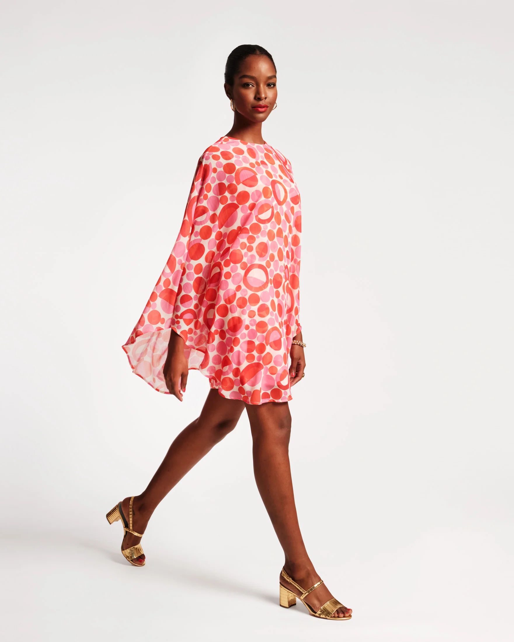 Bree Mini Dress Prosecco Print Pink Multi | Frances Valentine