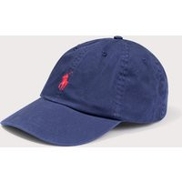 Polo Ralph Lauren Mens Cotton Chino Baseball Cap - Colour: 014 Newport Navy/ Red - Size: One Size | Eqvvs