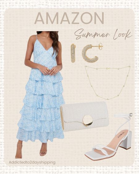 AMAZON- Summer Look

Summer dress, maxi dress, ruffle tiered dress, blue dress, floral dress, spaghetti strap dress, deep v-neck dress, white strappy heels, straw clutch, dainty gold and diamond necklace, gold and diamond hoop earrings, gold jewelry, dressy look, wedding guest look, dressy look, special occasion look, summer outfit, Amazon style 



#LTKfindsunder50 #LTKfindsunder100 #LTKstyletip