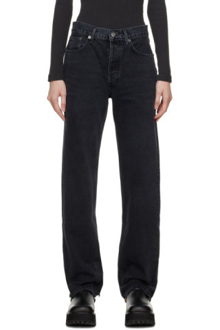 AGOLDE - Black Lana Jeans | SSENSE