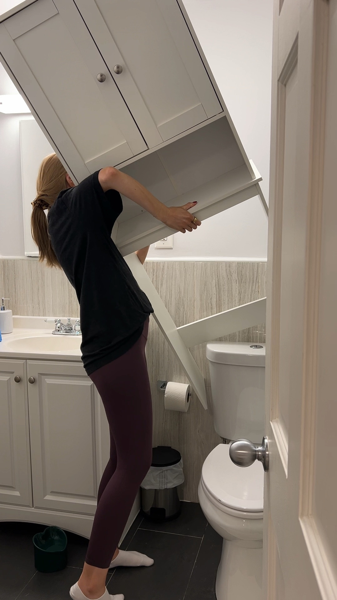 imagine building an entire storage cabinet and then it doesn't fit… made it work though and now i have great additional storage space #bathroomstorage
#bathroommakeover #nycapartment #nycapartments #moving #movingin #nyc #newfurniture
#functionalstorage #functionaldecor #overthetoiletshelves
#overthetoiletstorage #wayfairfinds #wayfair #wayfairfurniture #budgetdecor

#LTKHome