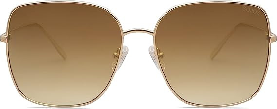 SOJOS Trendy Oversized Square Metal Frame Sunglasses for Women Men Retro Big Flat Lens UV Protect... | Amazon (US)