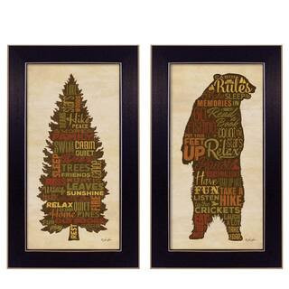 Cabin Rules 2-Piece Framed Wall Art Print 20 in. x 22 in. Modern Home Decoration Art for Living Room by Lauren Rader | The Home Depot