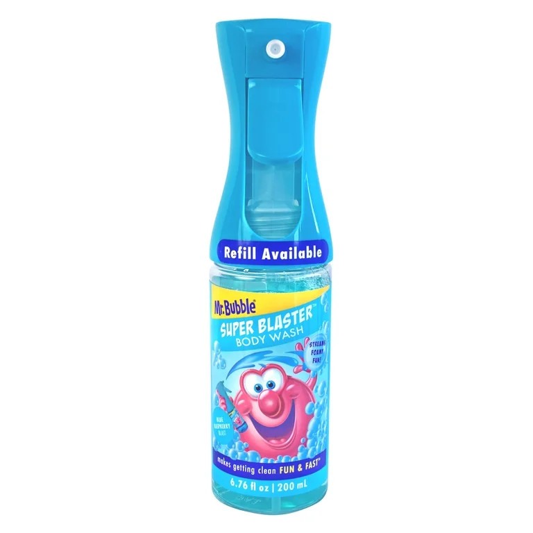 Mr. Bubble Super Blaster Body Wash Sprayer, Blue Raspberry Blast, 6.76 fl oz | Walmart (US)