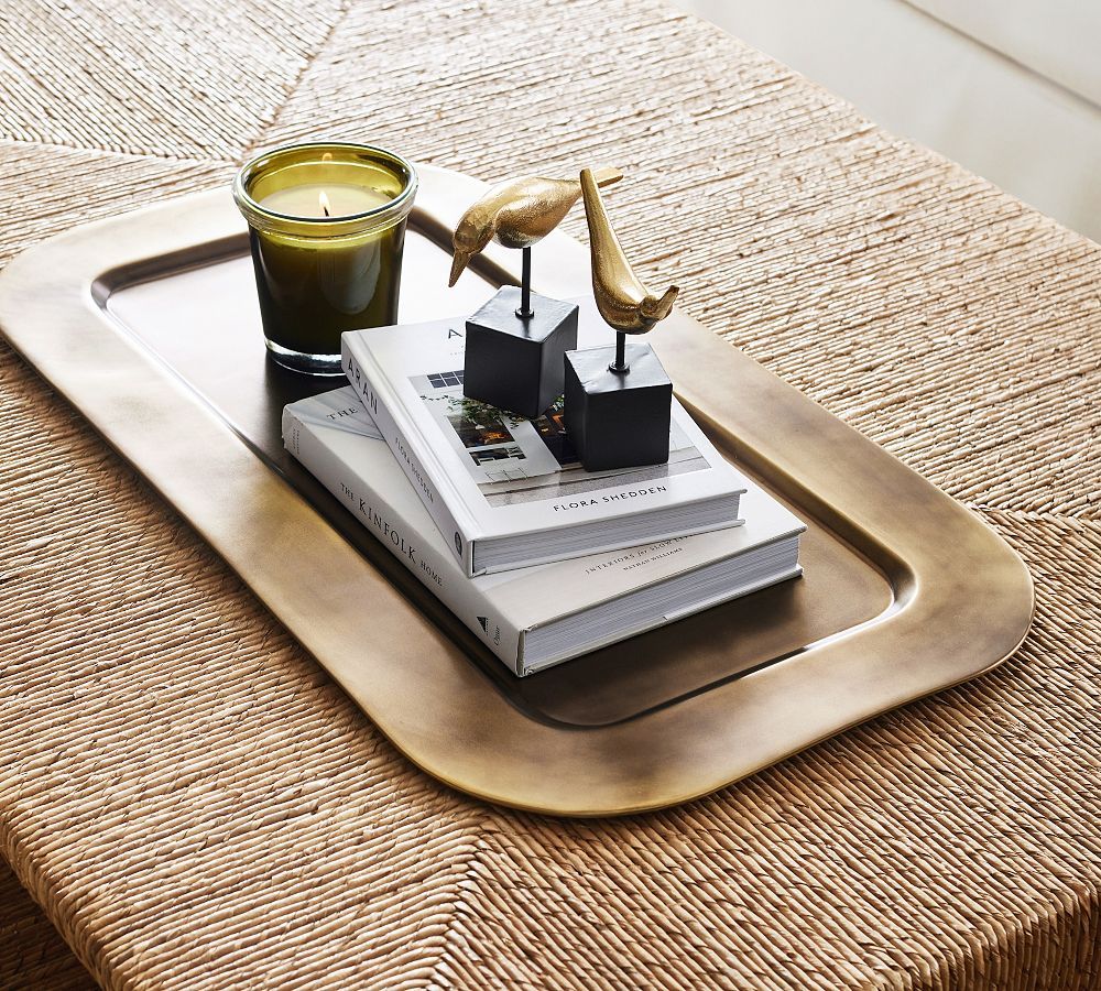 Harper Handcrafted Brass Tray | Pottery Barn (US)
