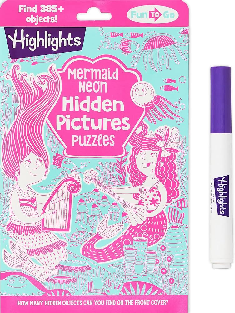 Mermaid Neon Hidden Pictures Puzzles (Highlights Fun to Go) | Amazon (US)