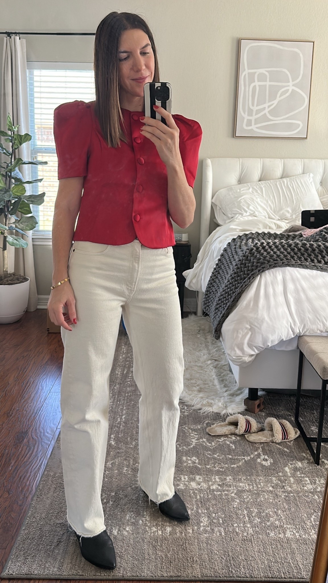 Festive and fun red top I wore to my 4 year old’s Christmas program this morning. Wearing a small but would prefer a medium. Linked nearly identical jeans  

#LTKSeasonal #LTKmomlife #LTKHoliday