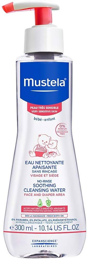Mustela Baby Soothing Cleansing Water - No-Rinse Micellar Water for Very Sensitive Skin - with Na... | Amazon (US)