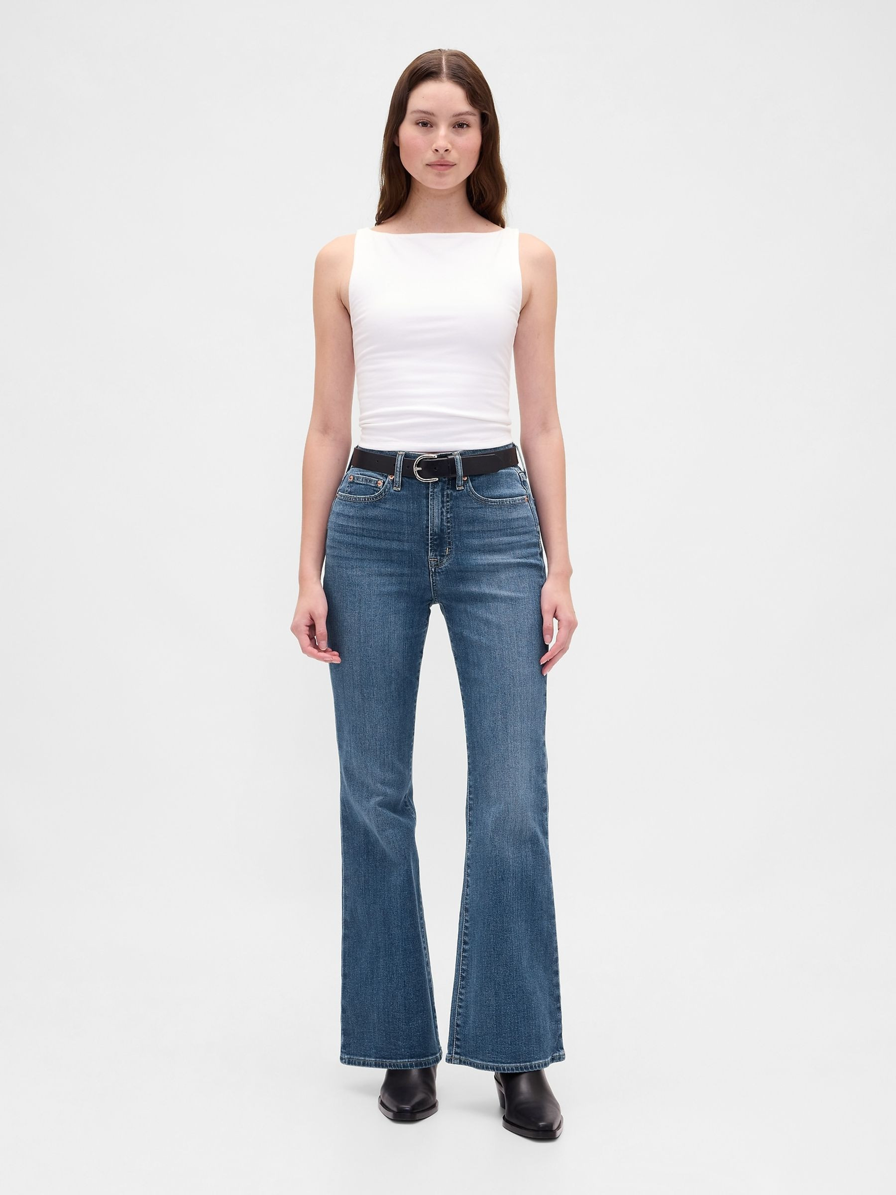 Blue High Waisted 70s Flare Jeans | Gap | GAP UK
