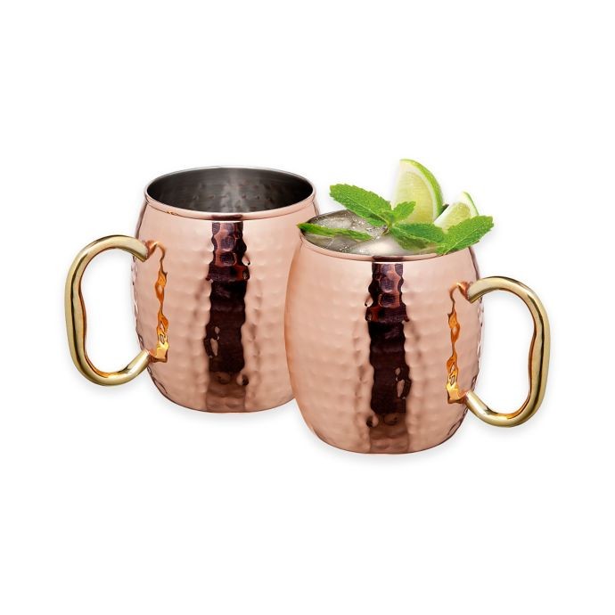 Godinger Hammered Copper Moscow Mule Mugs (Set of 2) | Bed Bath & Beyond