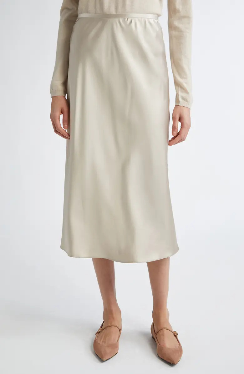 Max Mara Carnet Silk Satin Midi Skirt | Nordstrom | Nordstrom