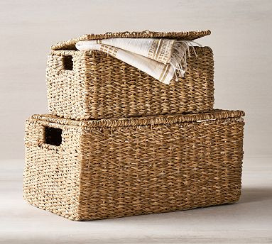 Safi Handwoven Lidded Basket | Pottery Barn (US)