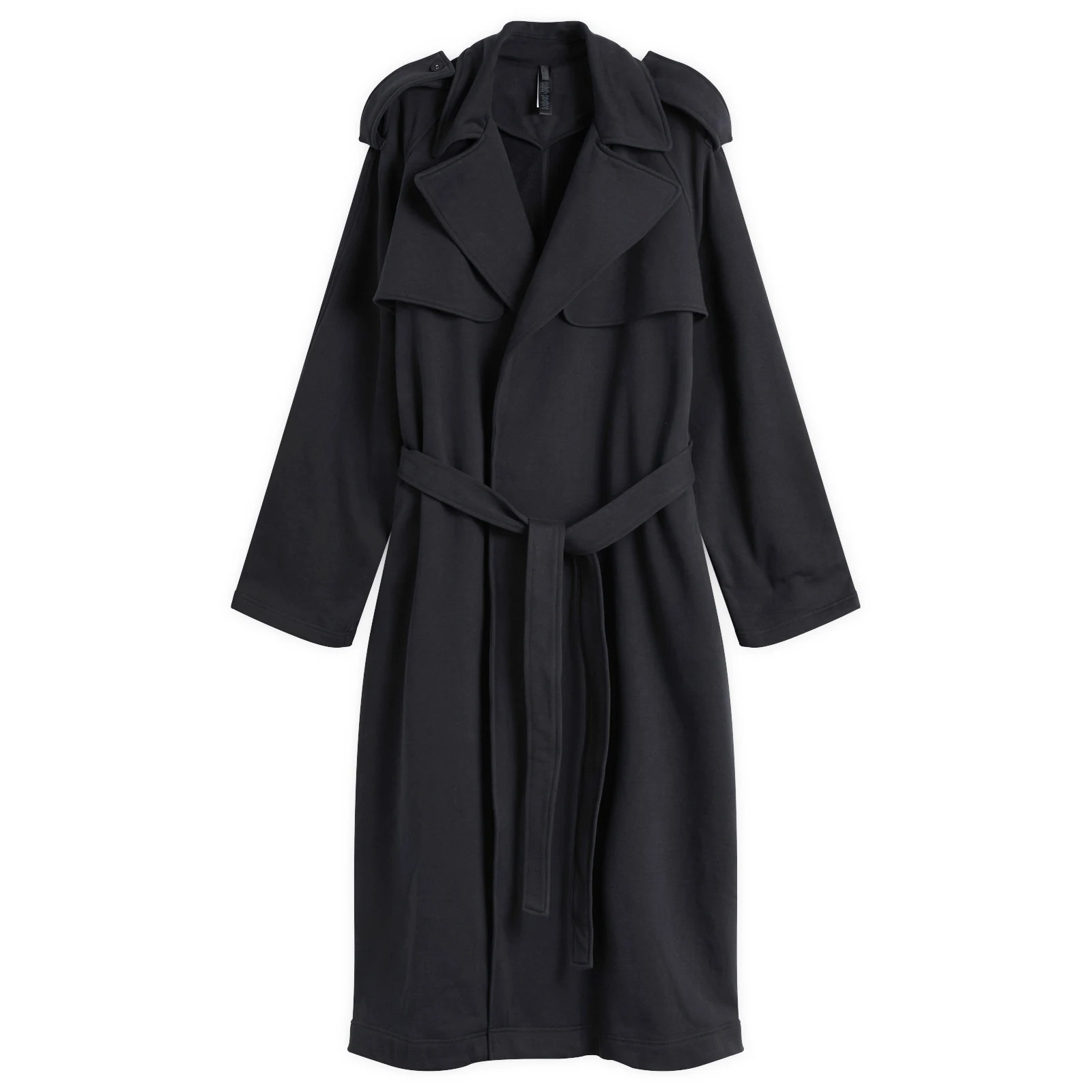 SKIMS Women's Boyfriend Fleece Trench Coat in Onyx, Size Large | END. Clothing