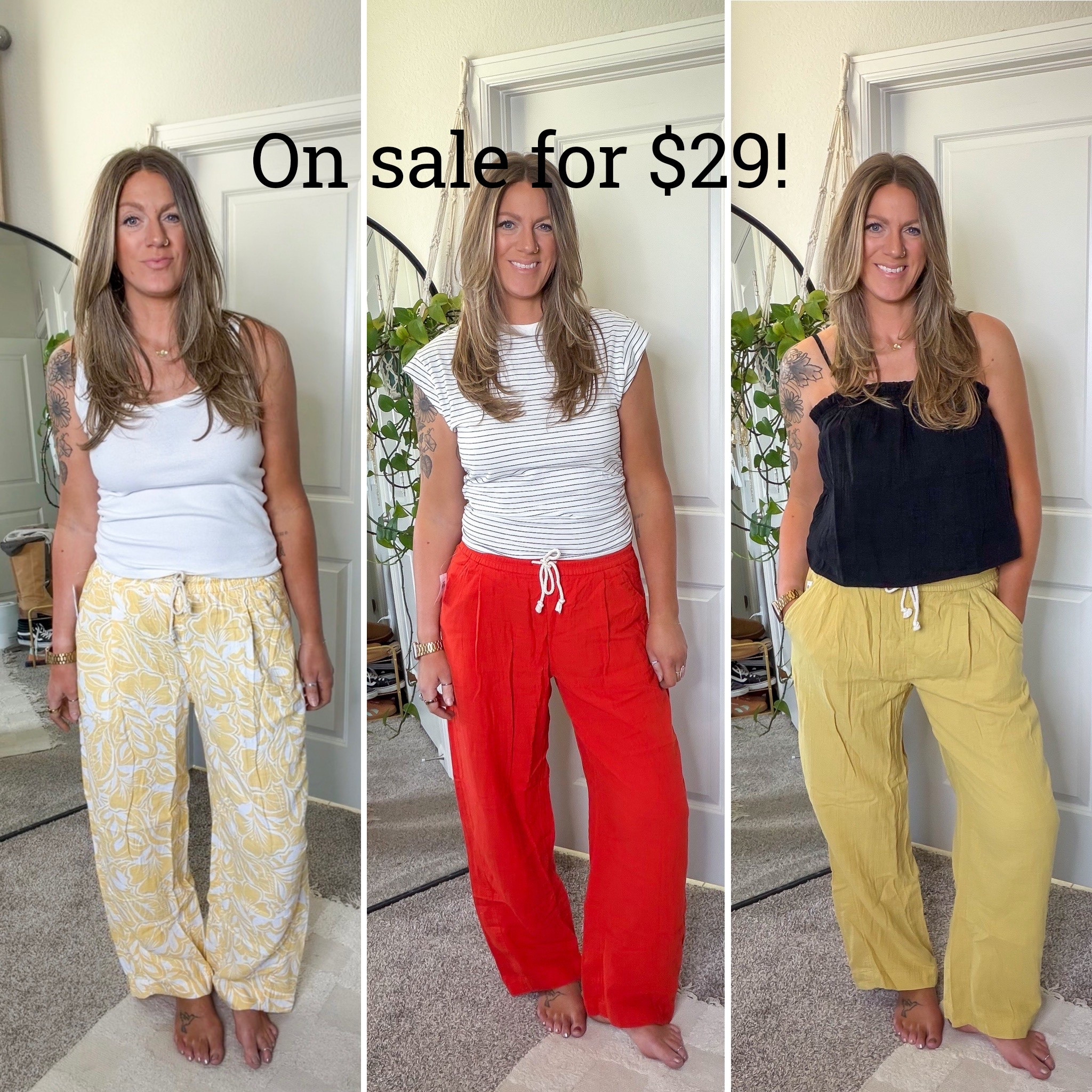 Crinkle gauze barrel pants are on sale for $29! Wearing a medium tall (US & CA links saved!) large white tank, medium striped and black top 

#LTKOver40 #LTKSaleAlert #LTKTall