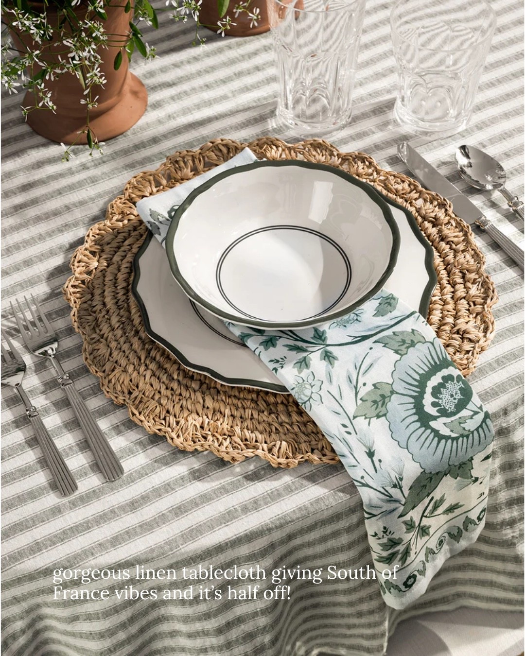 Gorgeous striped linen tablecloth from McGee now 50% off!!!

Tabletop, summer entertaining, table decor, table linens

#LTKHome #LTKSaleAlert