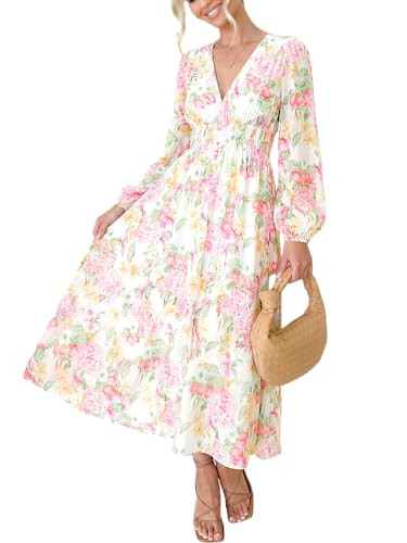 Sissyaki Womens Long Sleeve Summer Maxi Dress 2026 Floral Dress Spring Wedding Guest Dress | Amazon (US)