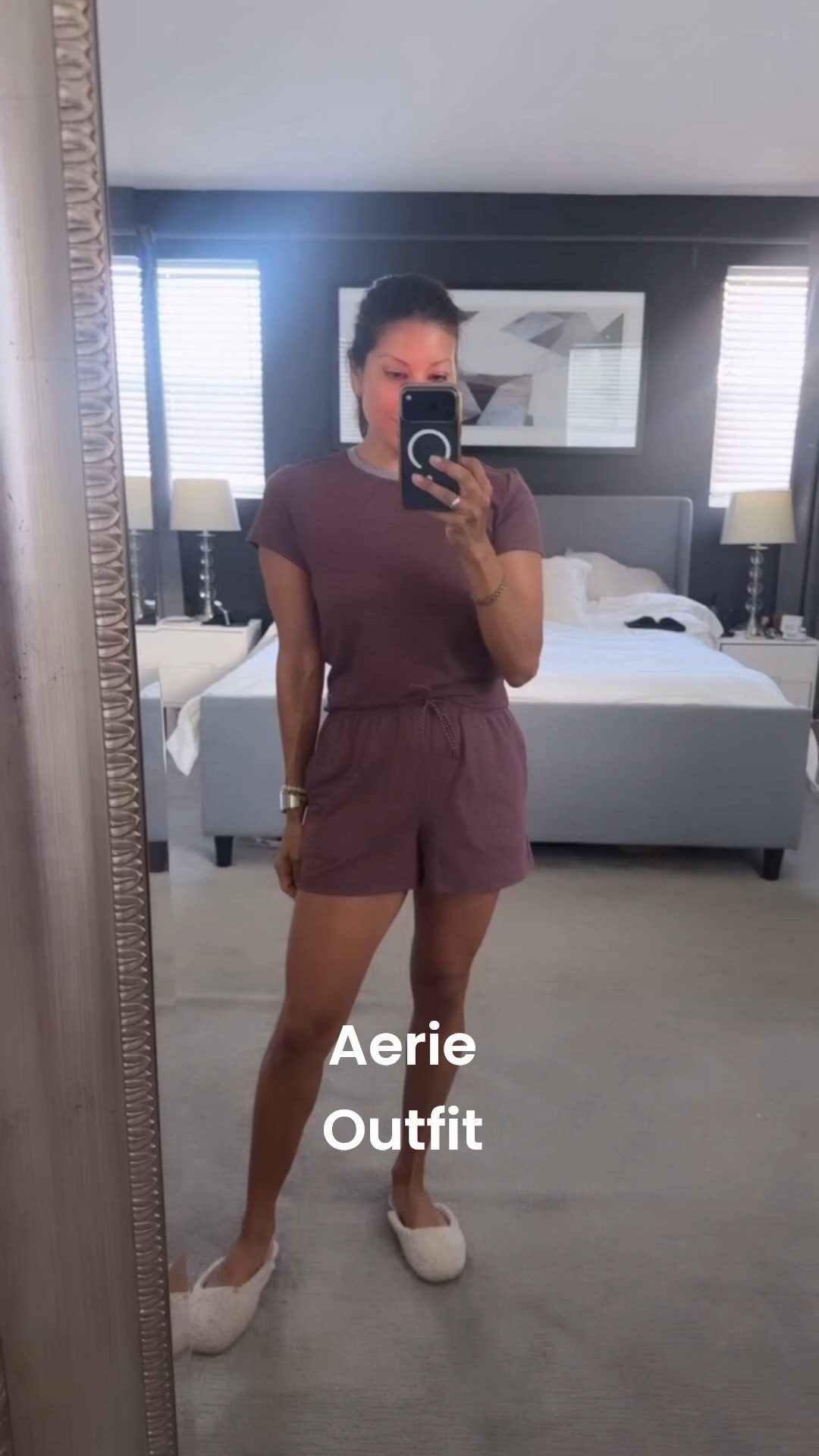 Comfy in these two pieces @Aerie  from the Offline weekend away collection 

Wearing xs in shorts 
Top small 

Active wear - lounge wear

#LTKActive #LTKPetite #LTKOver40