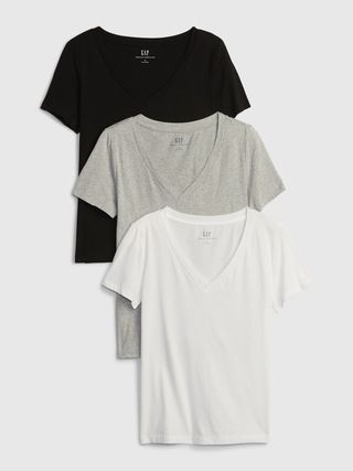100% Organic Cotton Vintage V-Neck T-Shirt (3-Pack) | Gap (US)