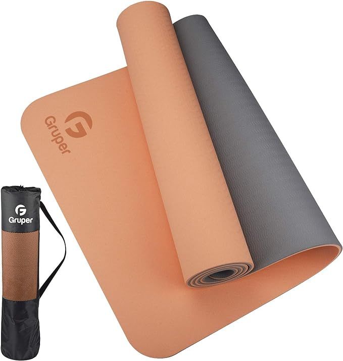 Gruper Yoga Mat Non Slip, Eco Friendly Fitness Exercise Mat with Carrying Strap,Pro Yoga Mats for... | Amazon (US)