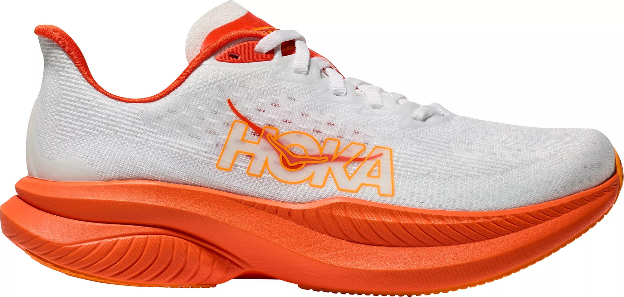 HOKA Women's Mach 6 Running Shoes, Size 9.5, White/Orange Red | DICK'S Sporting Goods
