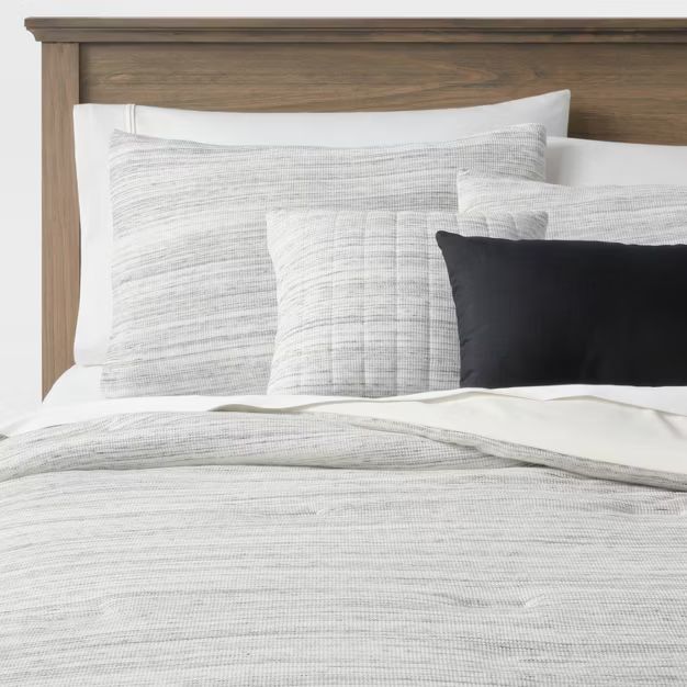 Brooklawn Space-Dyed Waffle Comforter Bedding Set Gray - Threshold™ | Target