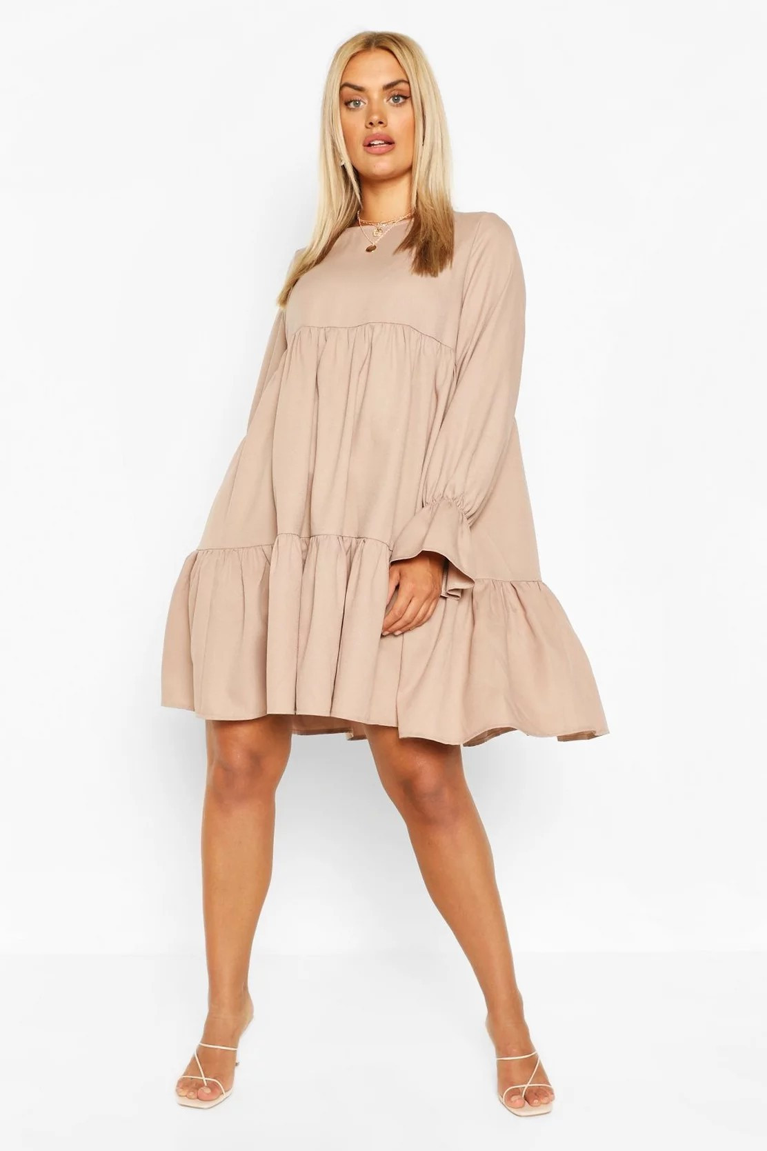 Plus Woven Tiered Smock Dress | Boohoo.com (US & CA)