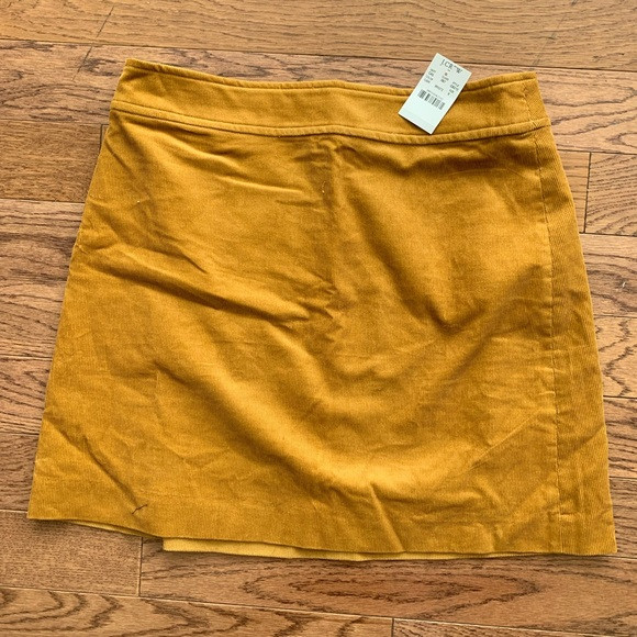 J. Crew Factory Gold Corduroy Mini Skirt | Poshmark
