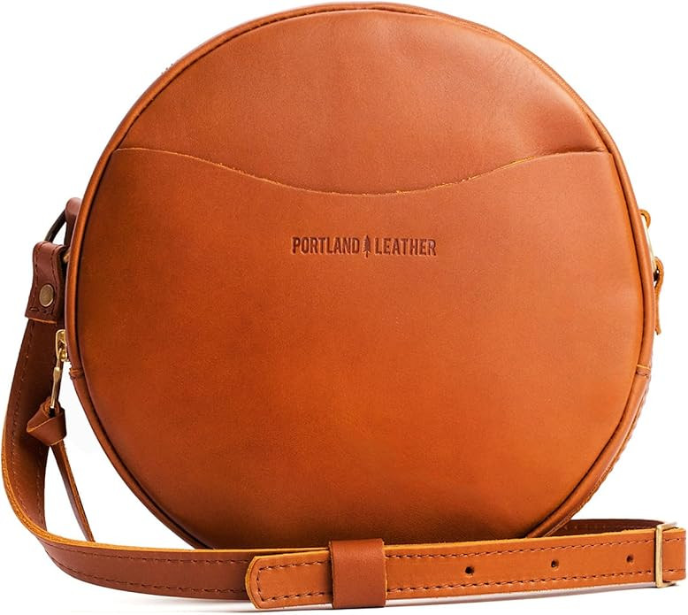 Portland Leather Goods Circle Crossbody Bag for Women – Handmade from the Finest Full-Grain Hid... | Amazon (US)
