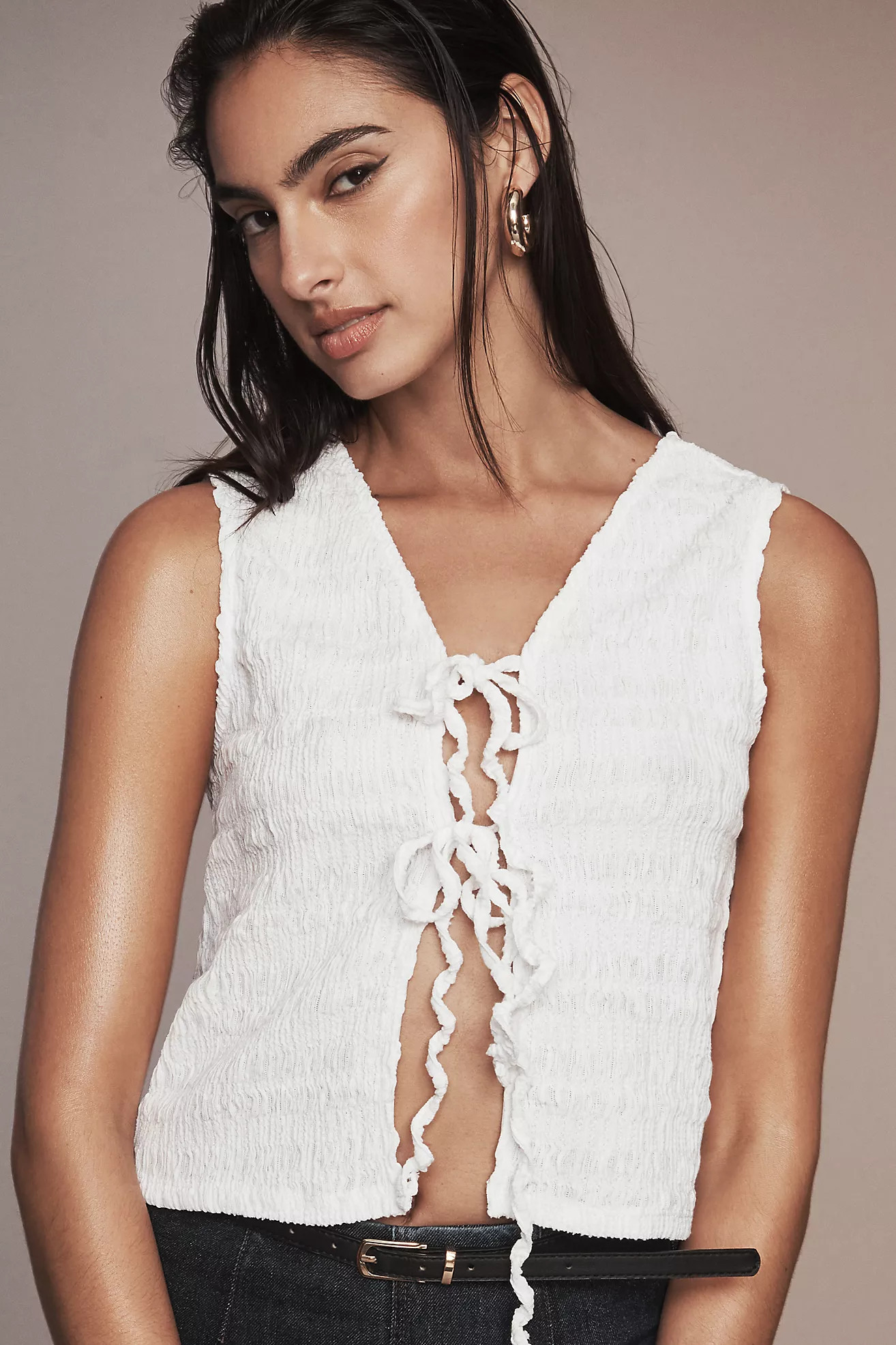 By Anthropologie Front-Tie Tank Top | Anthropologie (US)