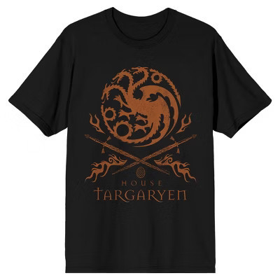 House of the Dragon TV Series House Targaryen on Black Short Sleeve Adult T-Shirt-Medium | Target