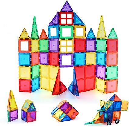 Children Hub 60pcs Magnetic Tiles Set - 3D Magnet Building Blocks - Premium Quality Educational T... | Amazon (US)
