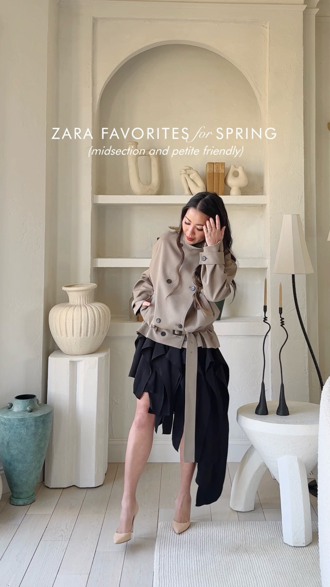 Zara favorites for Spring!

For size reference, I’m 5 ft 115 pounds and wearing the sizes below.

RUFFLE DRESS: Wearing a size Small. On my 5 ft frame, it hits a few inches above the knees as seen here. 

BEIGE TRENCH: Wearing a size XS. Has a beautiful relaxed drape!

BLACK SKIRT: Wearing a size XS. Substantial material. Ruffled detail in the same fabric. Asymmetric hem. So unique and gorgeous!

FAUX LEATHER JACKET: Wearing an XS. Beautiful shape and style! 

PARKA: Wearing a Small. Substantial material, has a nice weight to it. Oversized fit.

#LTKPetite #LTKmomlife #LTKOver40
