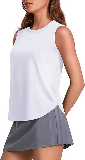 PINSPARK Workout Tank Tops Woman UPF 50+ Yoga Tanks Quick Dry Sleeveless Gym Shirts with Side Sli... | Amazon (US)