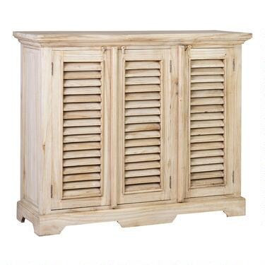 Natural Wood Shutter Door Noam Storage Cabinet | World Market