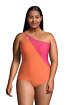 Women's Plus Size Chlorine Resistant Tummy Control One Shoulder One Piece Swimsuit Adjustable Str... | Lands' End (US)
