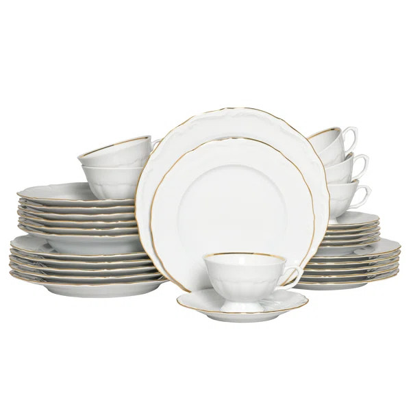 Karaca Aria 24-Piece Reactive Glaze Dinner Set for 6 People, Beige | Wayfair UK