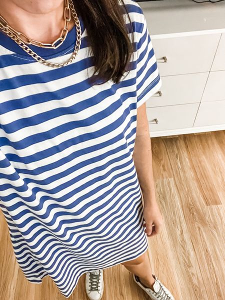 Loving this Walmart t-shirt dress and necklace on this rainy Monday! 

Tshirt dress, summer dress, striped dress, gold chunky necklace, gold necklace set, look for less, Walmart fashion

#LTKstyletip #LTKfit #LTKunder50