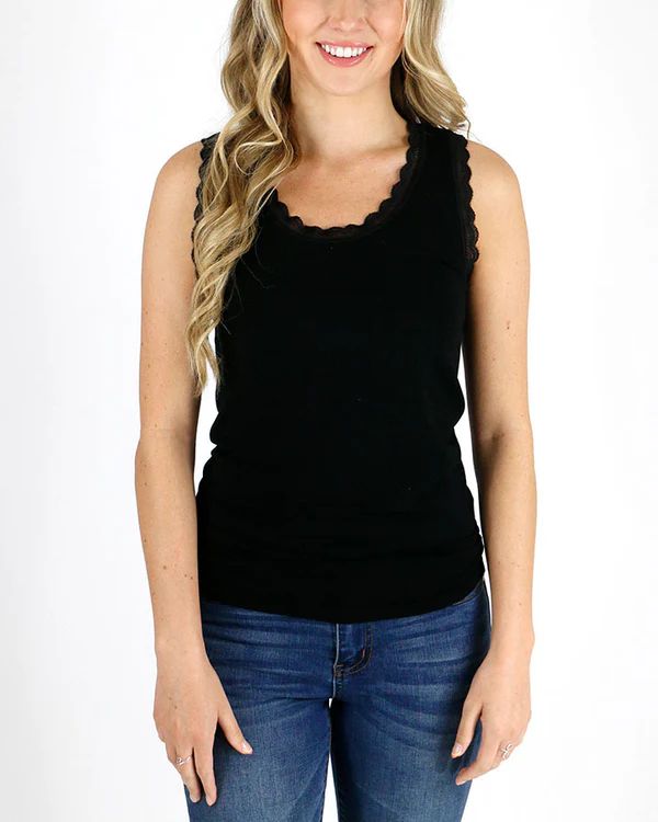 Lace Trimmed Perfect Fit Tank | Grace and Lace