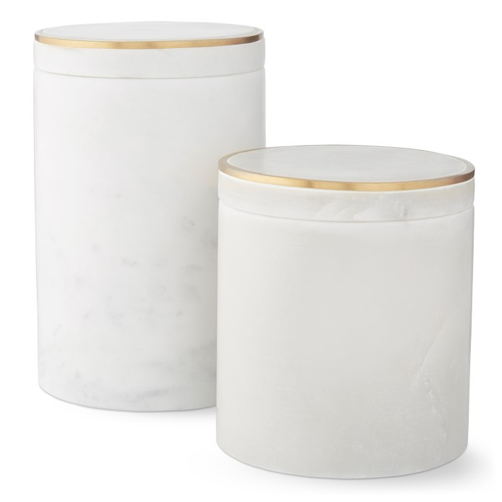 Marble and Brass Bath Canister | Williams-Sonoma